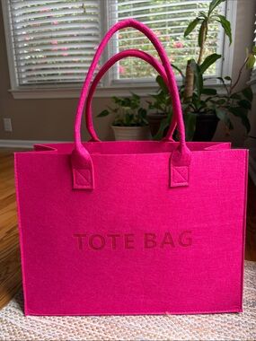 Hot Pink Felt Tote Bag – Unbranded